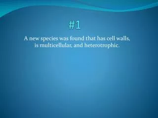 A new species was found that has cell walls, is multicellular , and heterotrophic.