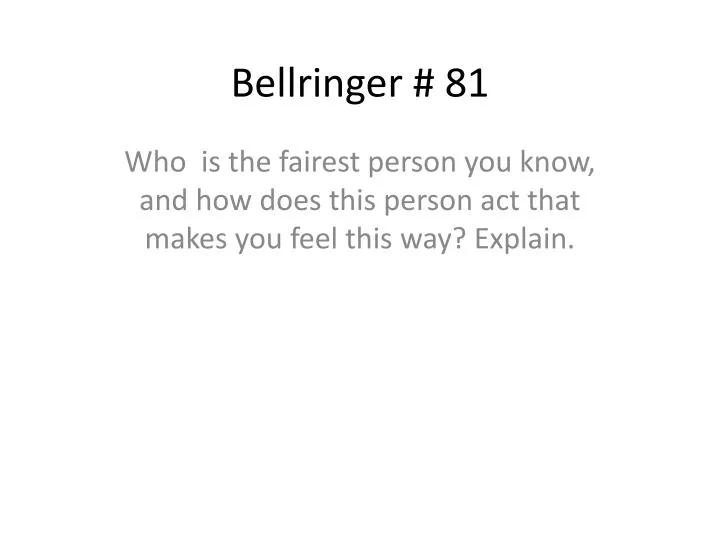 bellringer 81