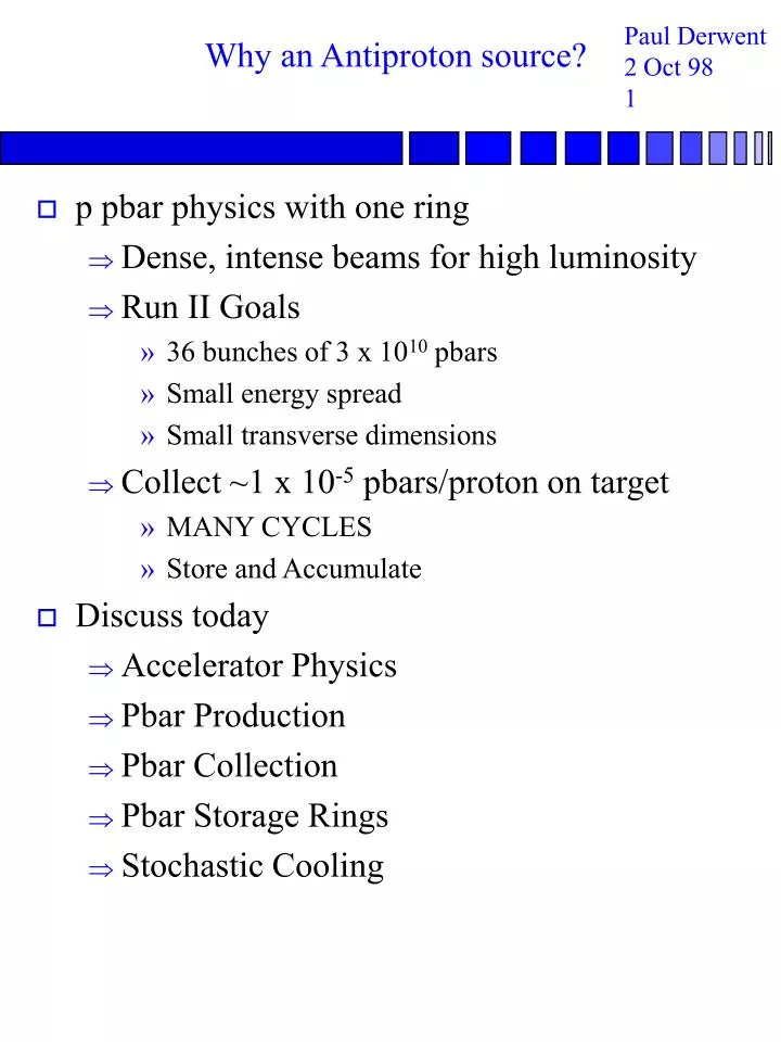 why an antiproton source