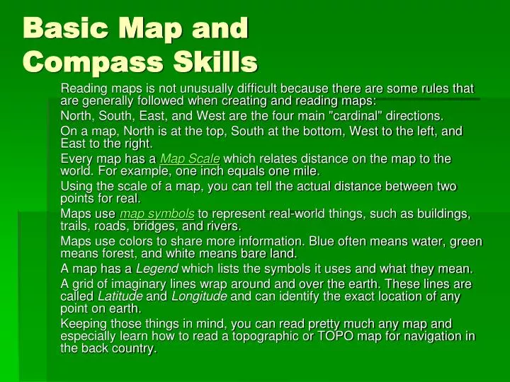 basic map and compass skills