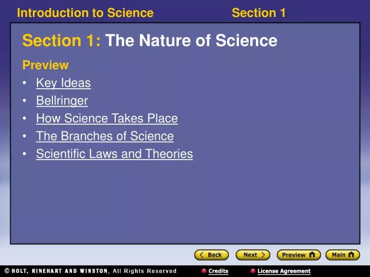 section 1 the nature of science