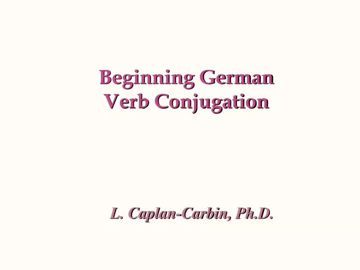 beginning german verb conjugation