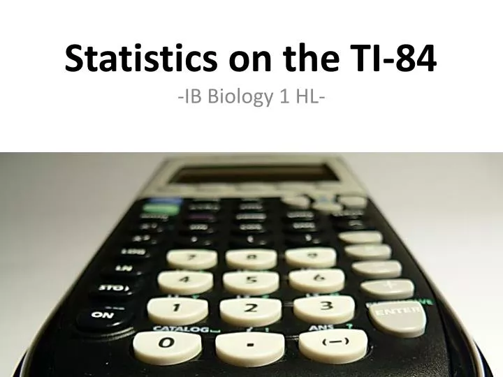 statistics on the ti 84