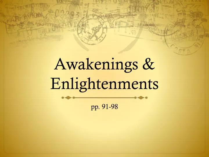 awakenings enlightenments