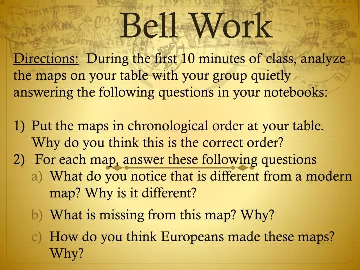 bell work