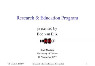 Research &amp; Education Program