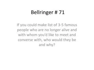 Bellringer # 71
