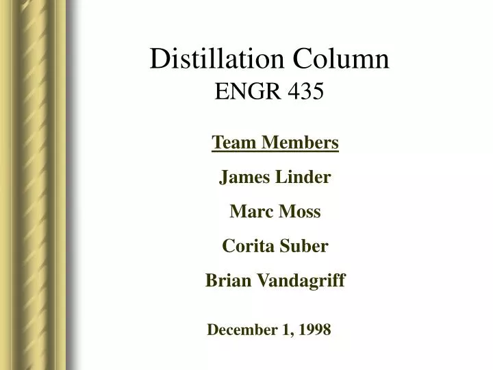 distillation column engr 435