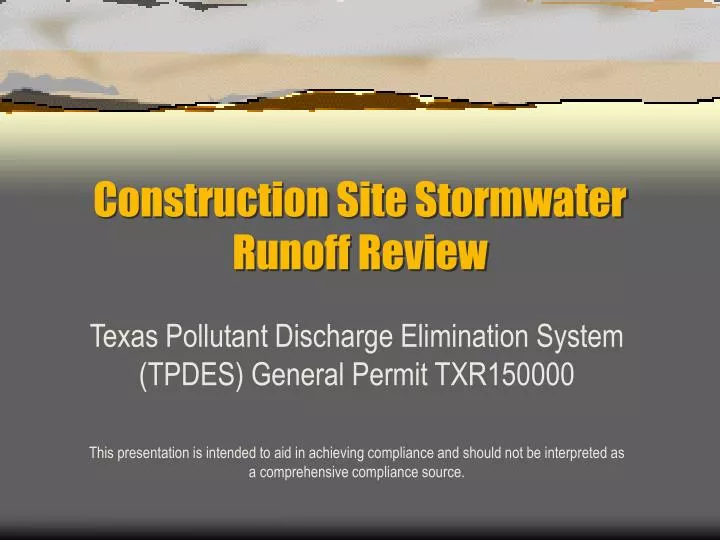 construction site stormwater runoff review
