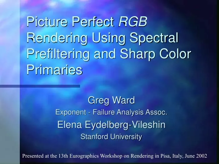 picture perfect rgb rendering using spectral prefiltering and sharp color primaries