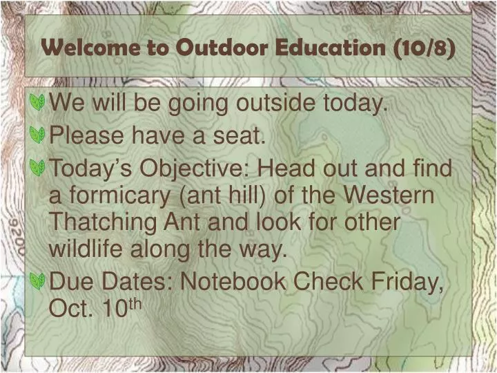 welcome to outdoor education 10 8