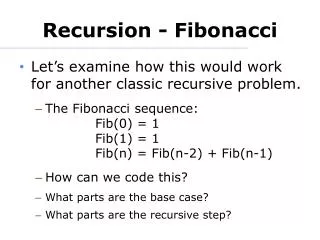 Recursion - Fibonacci