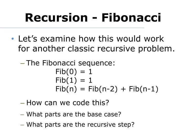 recursion fibonacci