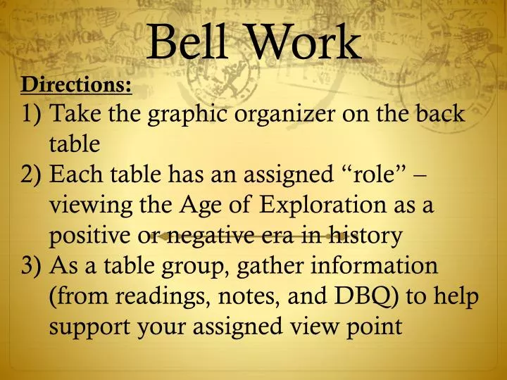 bell work