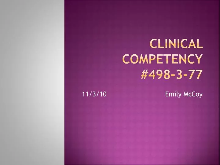 clinical competency 498 3 77