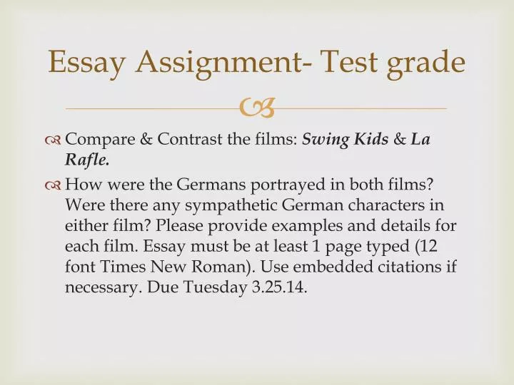 essay assignment test grade
