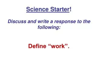 Science Starter !