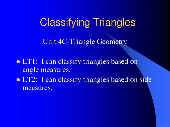 classifying triangles