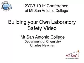 Building your Own Laboratory Safety Video