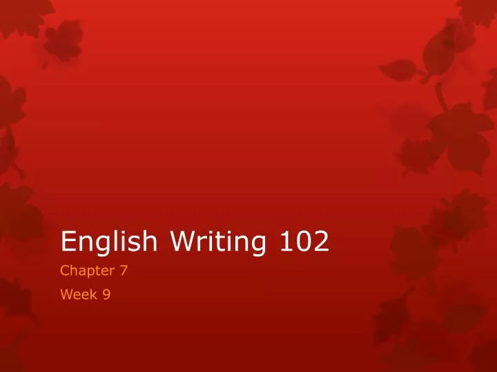 english writing 102