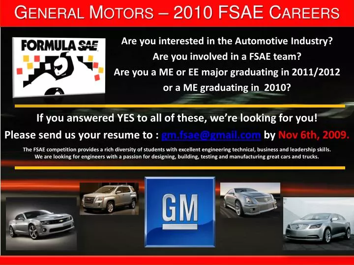 general motors 2010 fsae careers