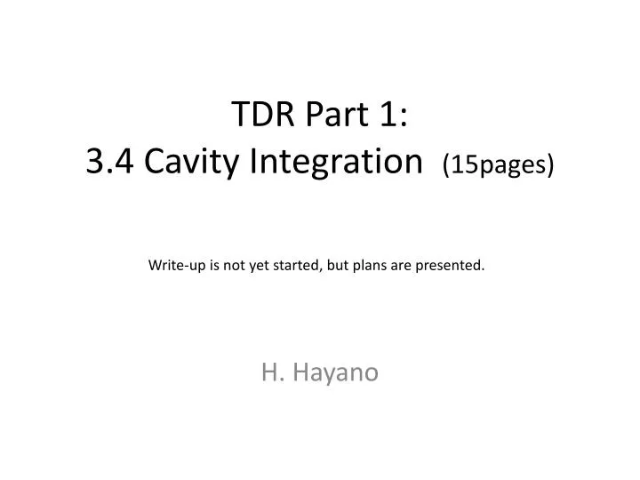 tdr part 1 3 4 cavity integration 15pages