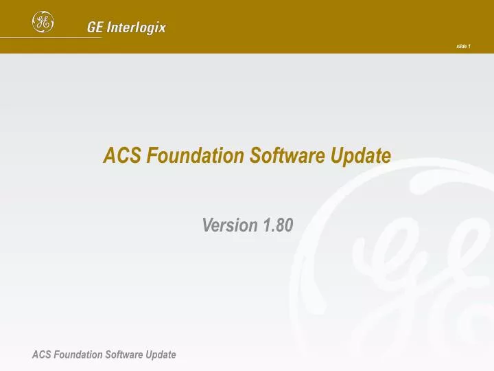 acs foundation software update