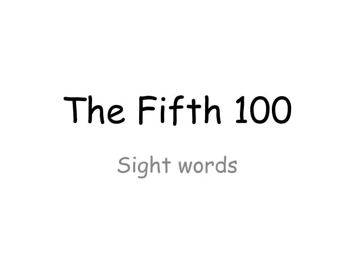 the fifth 100