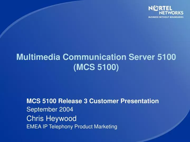 multimedia communication server 5100 mcs 5100
