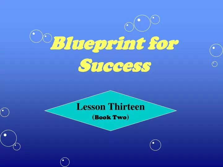 blueprint for success