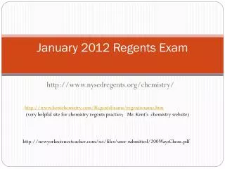 January 2012 Regents Exam