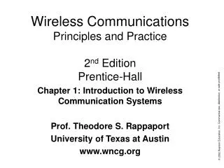 Wireless Communications Principles and Practice 2 nd Edition Prentice-Hall