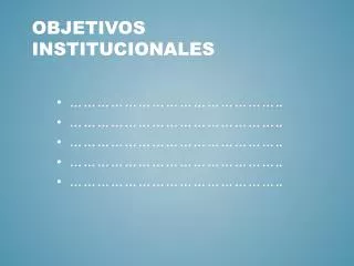objetivos institucionales