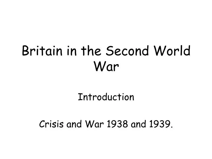 britain in the second world war