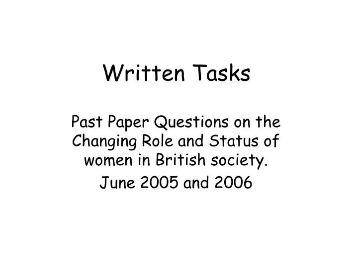 written tasks