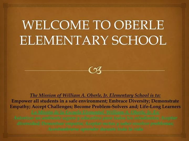 welcome to oberle elementary school