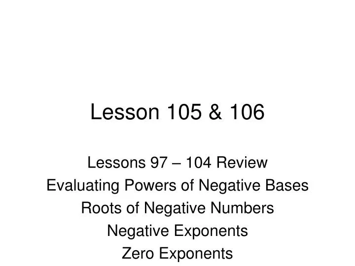 lesson 105 106