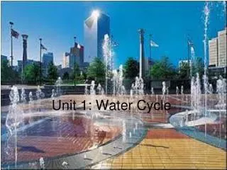 Unit 1: Water Cycle