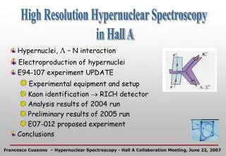High Resolution Hypernuclear Spectroscopy in Hall A