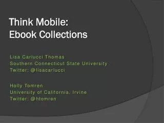 Think Mobile: Ebook Collections
