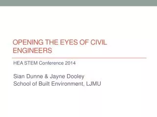 Opening the eyes of civil engineers