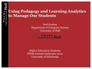 Using Pedagogy and Learning Analytics to Manage Our Students