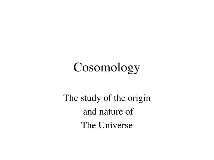cosomology