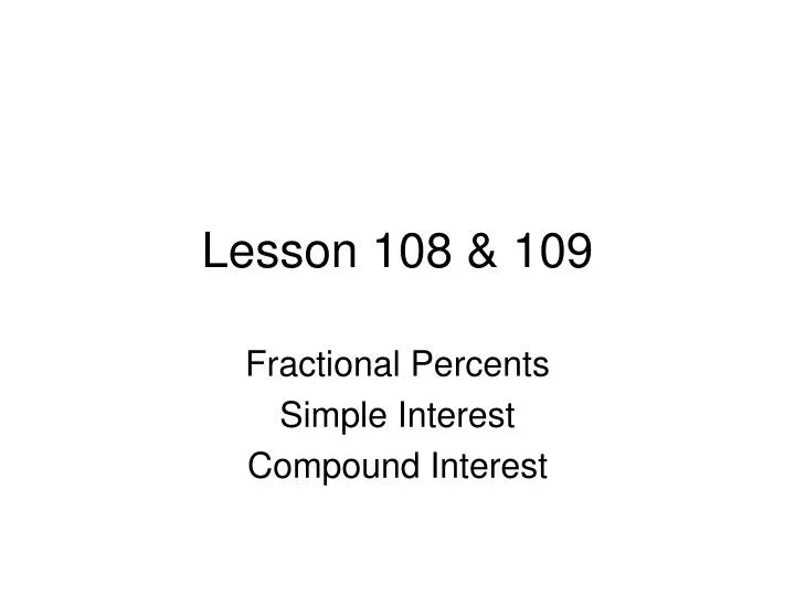 lesson 108 109