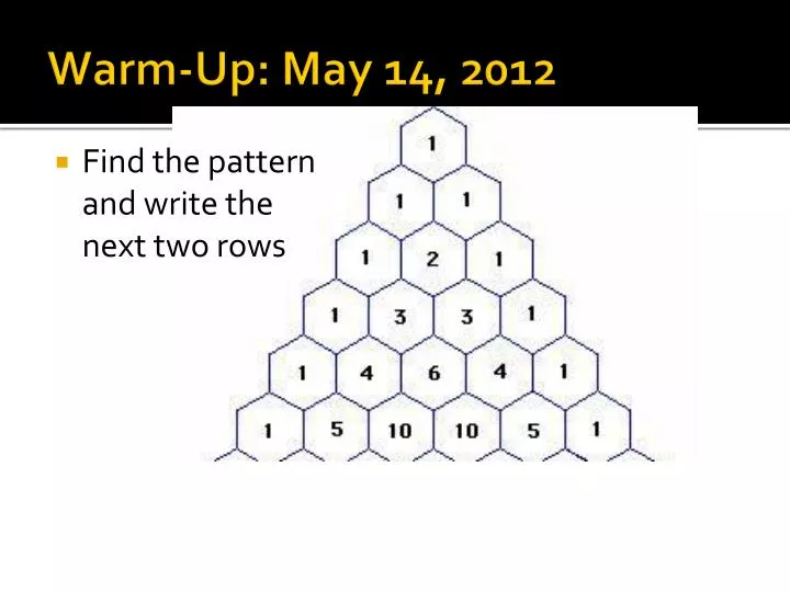 warm up may 14 2012