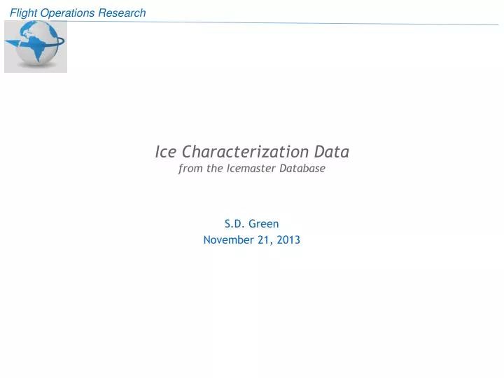 ice characterization data from the icemaster database