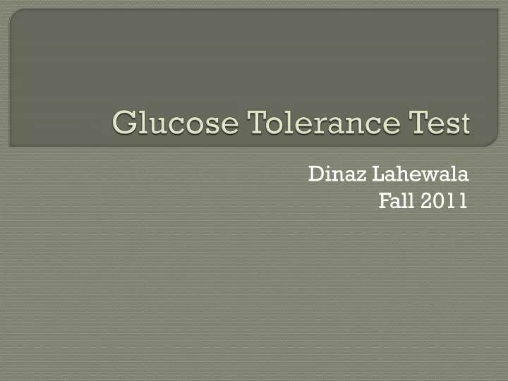 glucose tolerance test