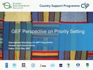 GEF Perspective on Priority Setting