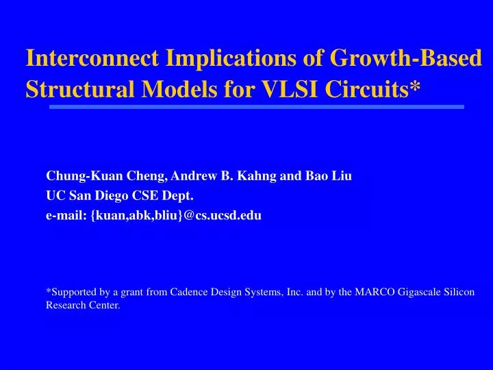 interconnect implications of growth based structural models for vlsi circuits