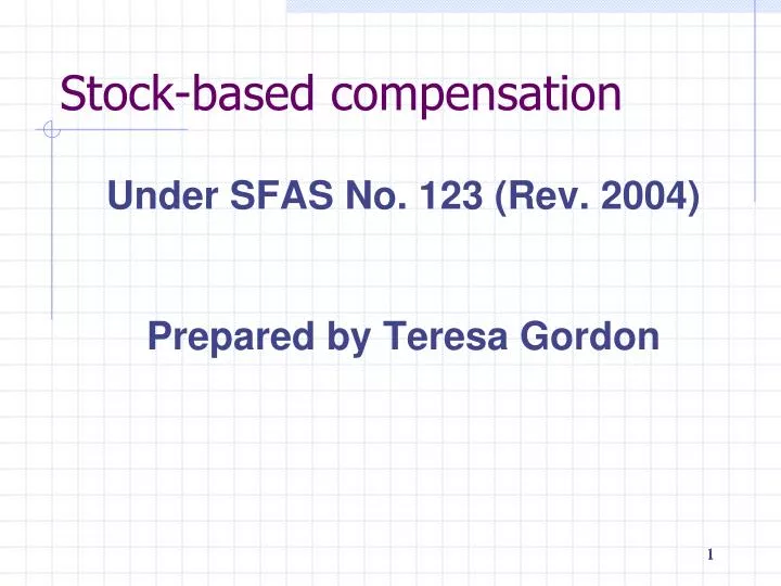 stock based compensation